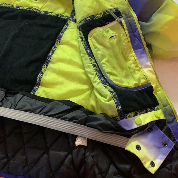 Liquid performance womens large ski snowboard winter coat jacket blue green neon - Picture 10 of 14